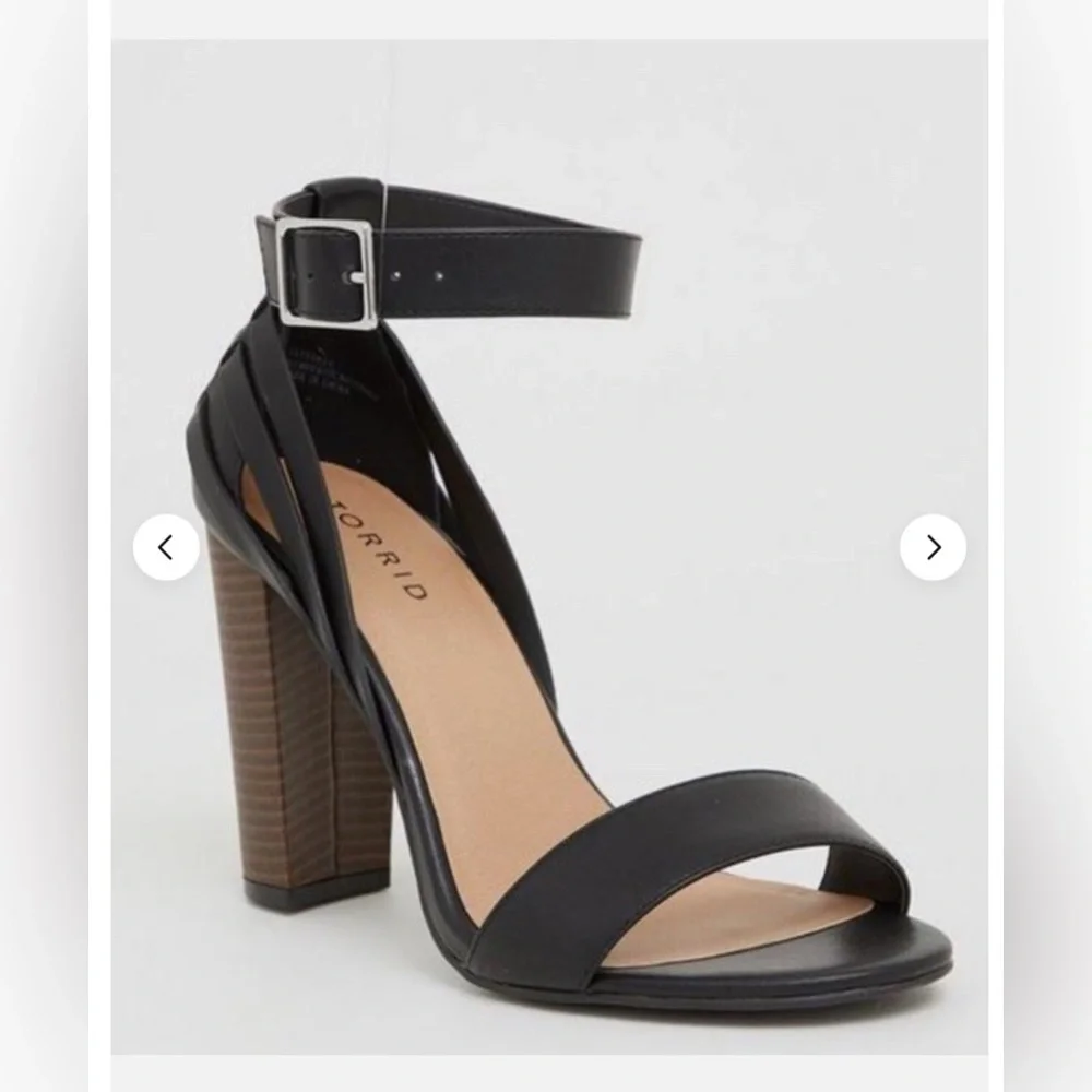 Black Strappy Heeled Sandals - Picture 4 of 6